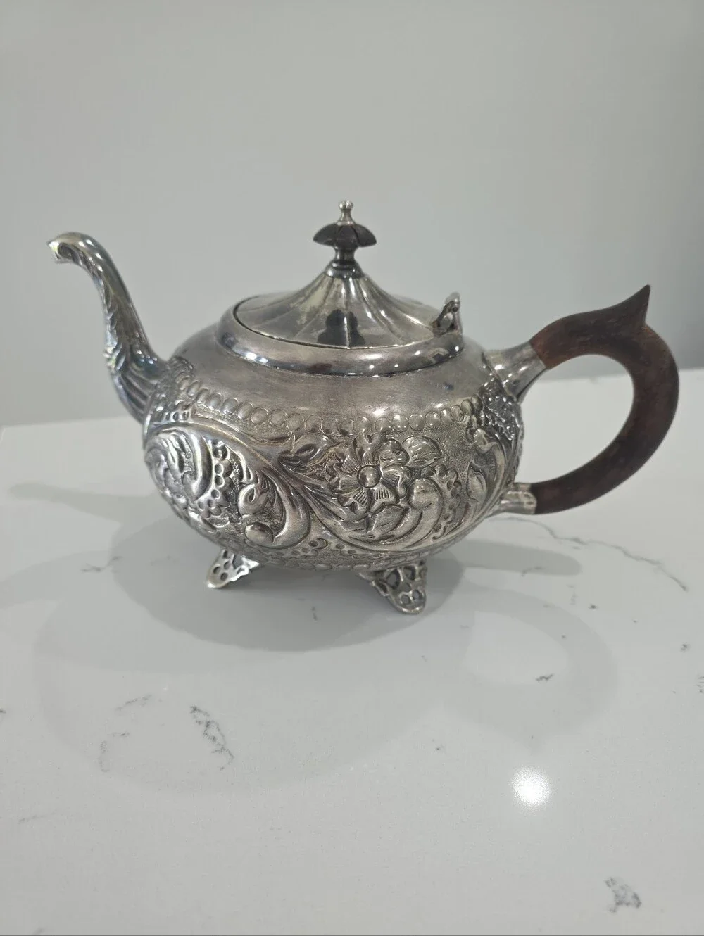Vintage ALDA'S Ornate Silver-Plated Teapot.